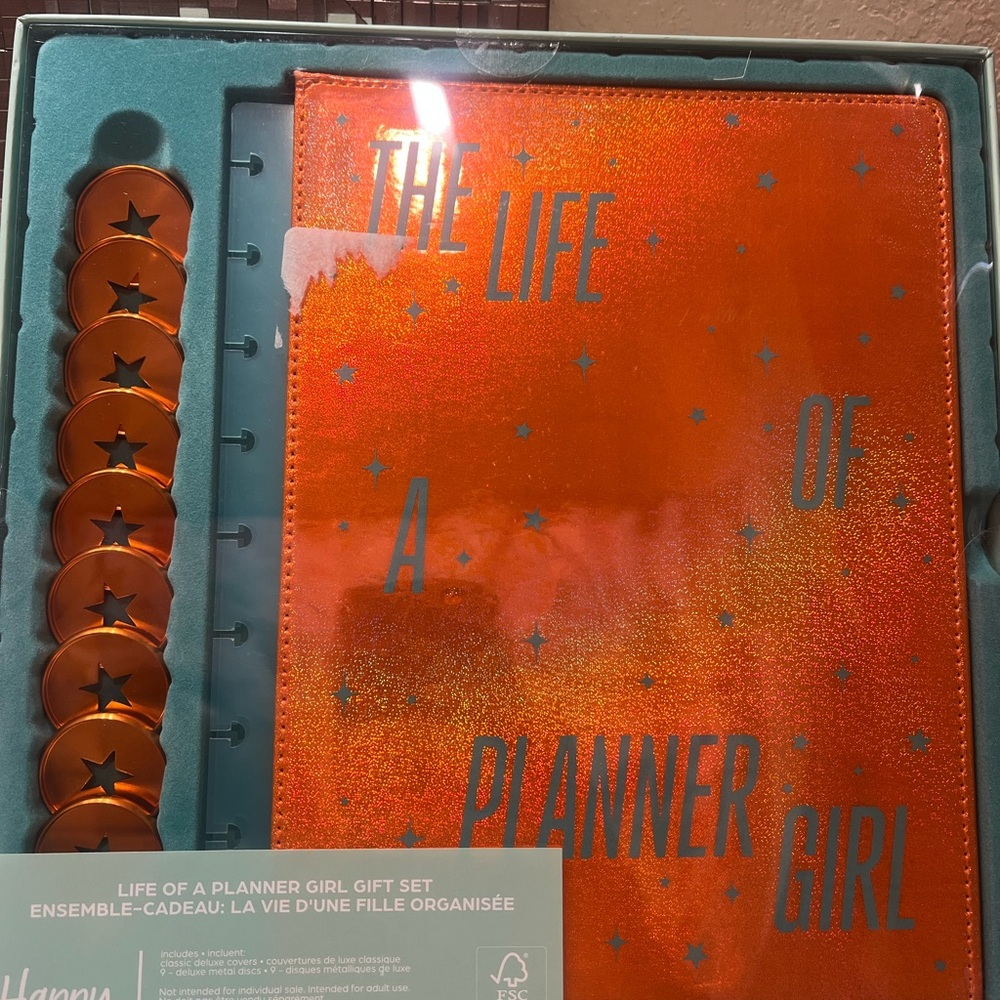 Happy Planner Orange Glitter Cover and Disc set. “The Life of a Planner Girl”